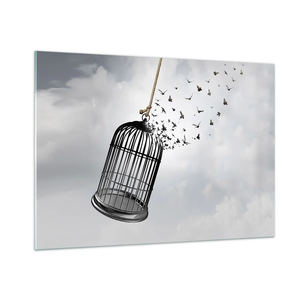 Billede på glas - Tro...håb...frihed! - 100x70 cm