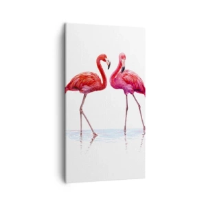 Lærredstryk - Billede på lærred - Lyserødt randez-vous - 45x80 cm