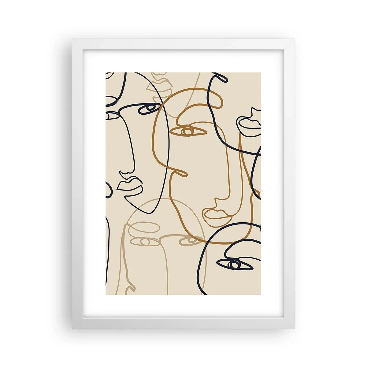 Plakat i hvid ramme - Portræt ganget med hinanden - 30x40 cm