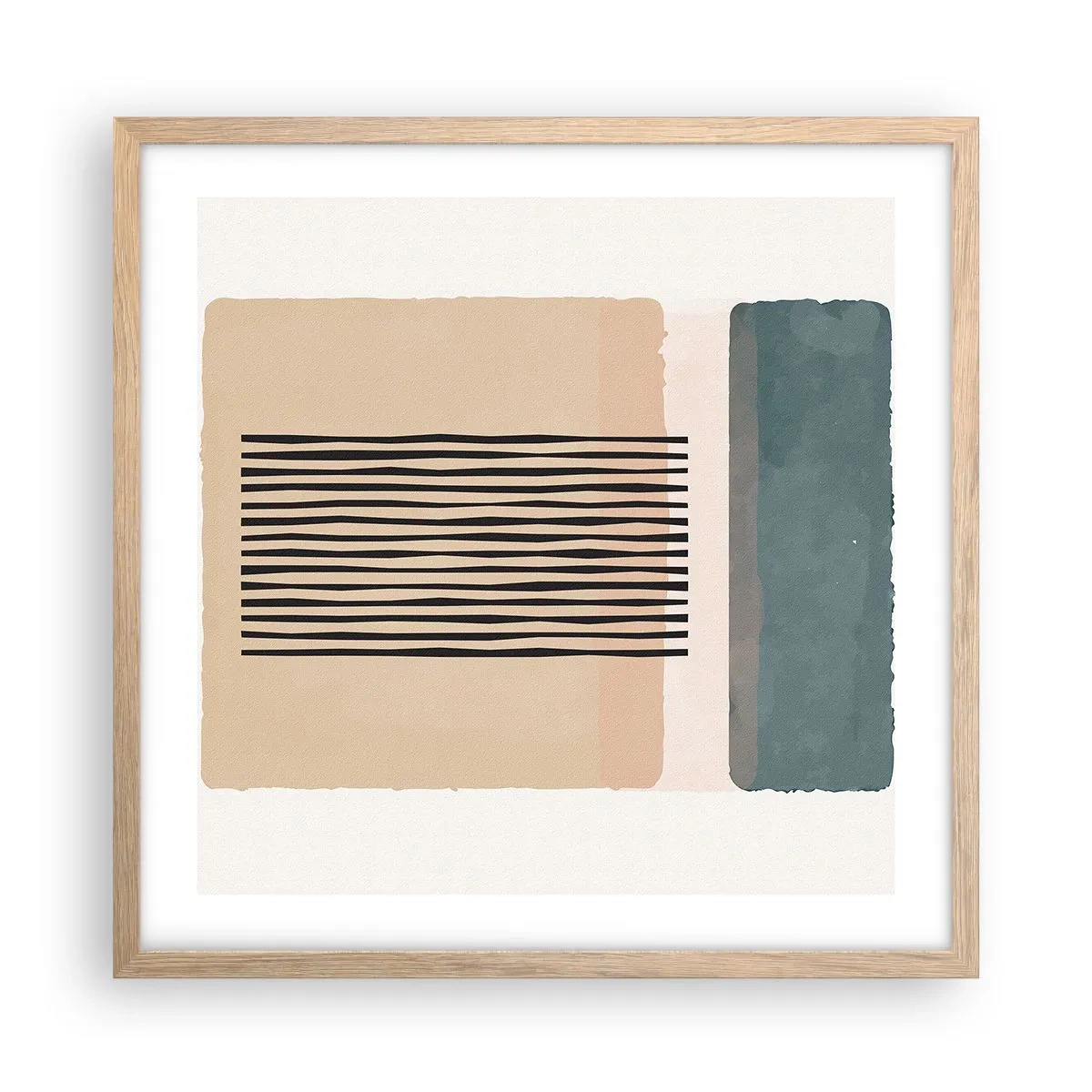 Plakat i ramme af lyst egetræ - Alt er i god stand - 50x50 cm