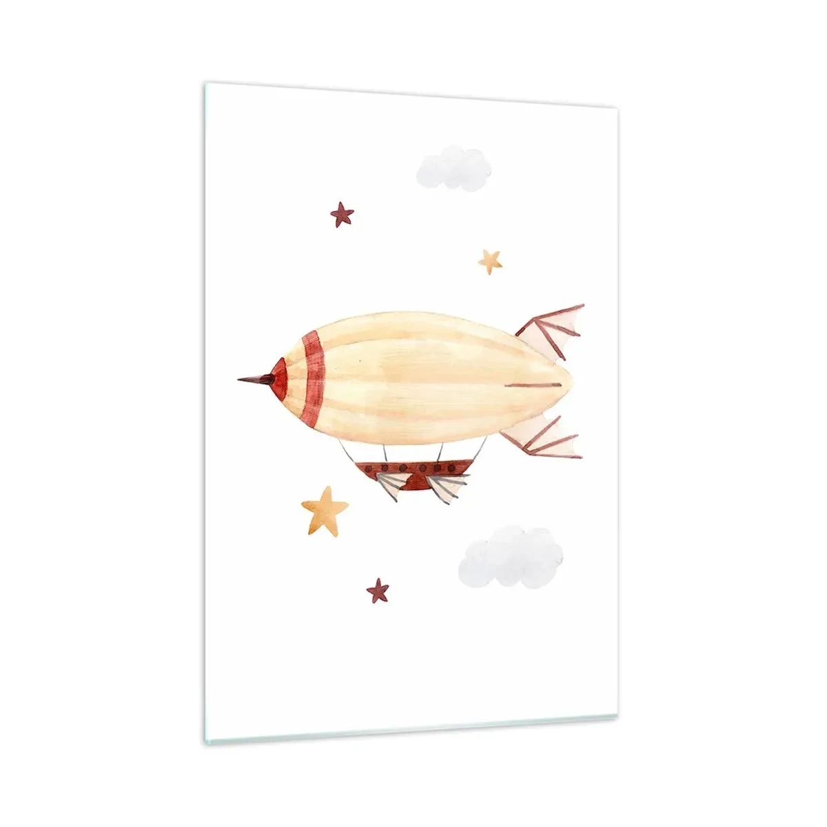 Billede på glas - Et luftskib - 50x70 cm