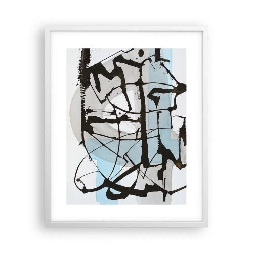 Plakat i hvid ramme - Ikke desto mindre blå - 40x50 cm