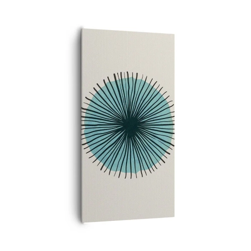 Lærredstryk - Billede på lærred - Strålende på blå - 65x120 cm