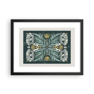Plakat i sort ramme - Som en folkeudskæring - 40x30 cm