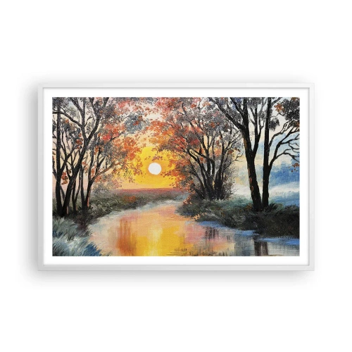 Plakat i hvid ramme - Efterårs atmosfære - 91x61 cm