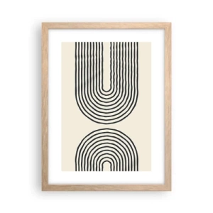 Plakat i ramme af lyst egetræ - Kommer snart... - 30x40 cm