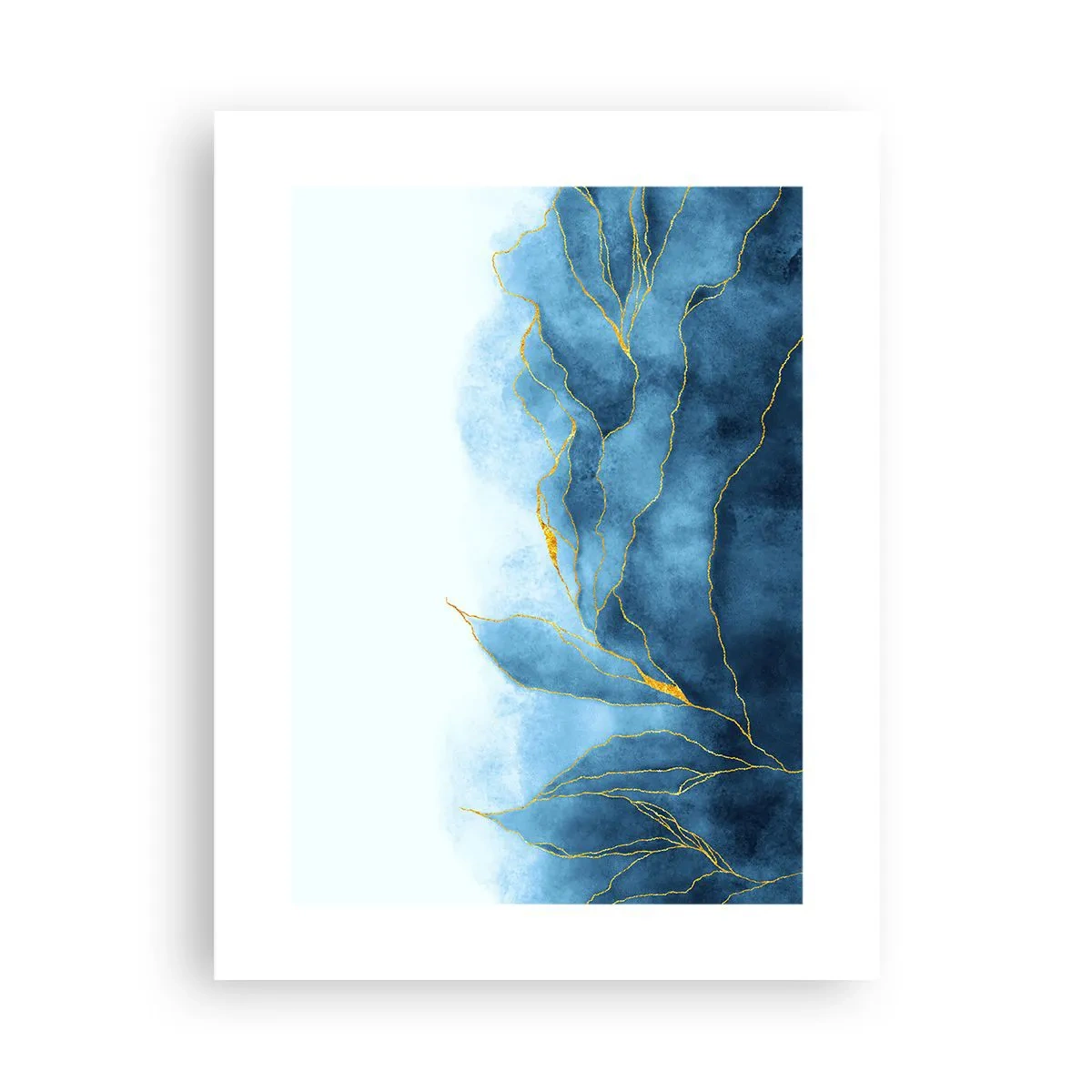 Plakat - Blå i guld - 30x40 cm