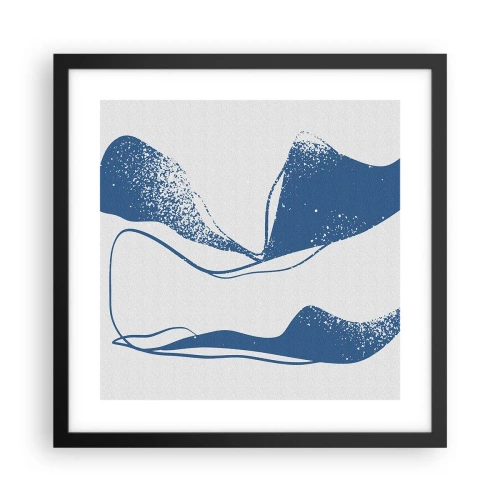 Plakat i sort ramme - Bevinget abstraktion - 40x40 cm