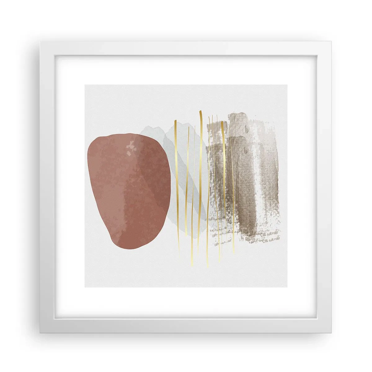 Plakat i hvid ramme - Abstrakt kolonnade - 30x30 cm