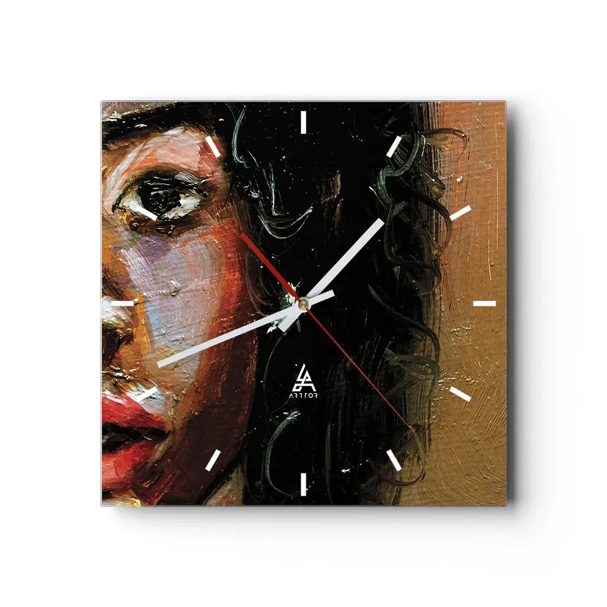 Vægur, Uret - Sort og glitter - 30x30 cm