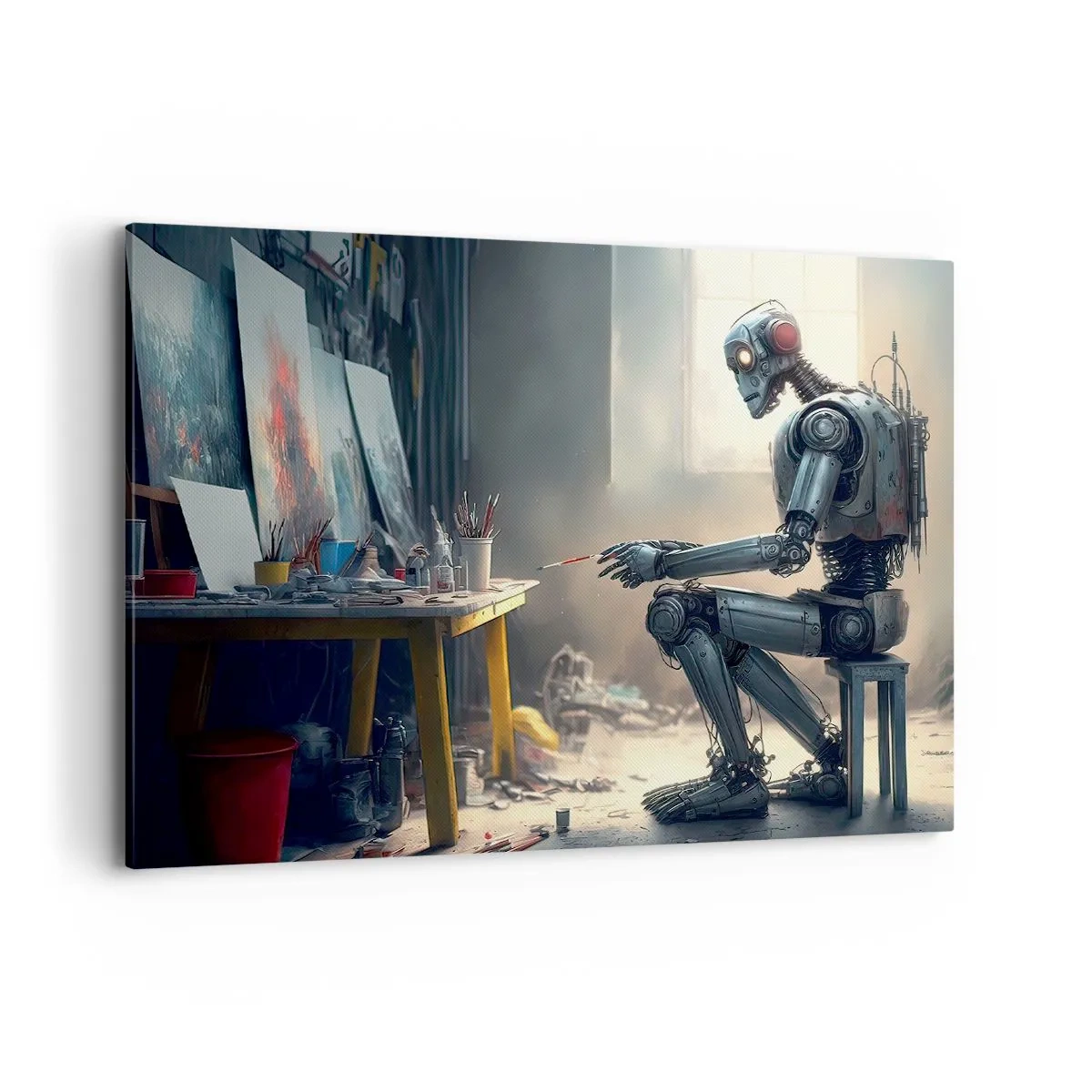Lærredstryk - Billede på lærred - Den skabende handling - 100x70 cm
