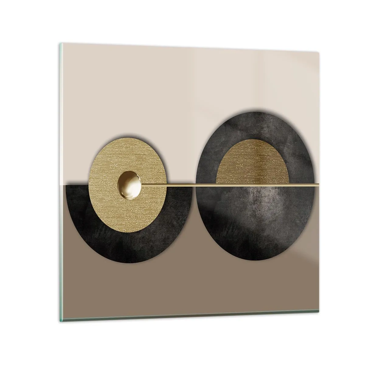 Billede på glas - Variationer omkring en cirkel - 70x70 cm