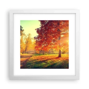 Plakat i hvid ramme - Rød er smuk - 30x30 cm