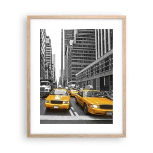 Plakat i ramme af lyst egetræ - Det er os, der farver byen - 40x50 cm