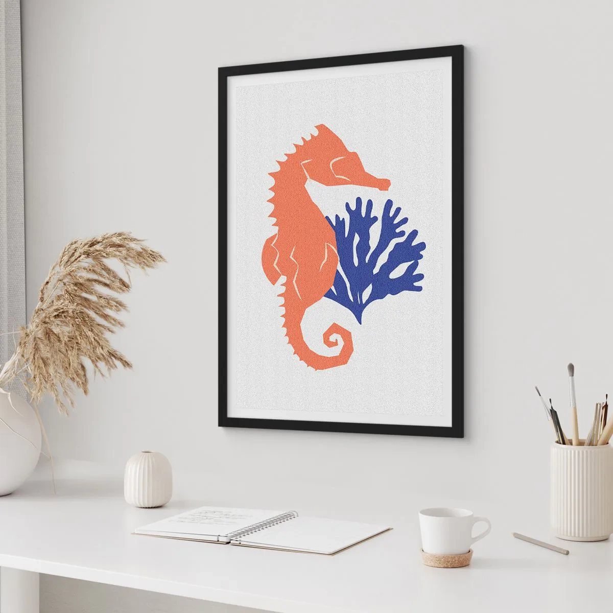 Plakat i sort ramme - På en eng under vandet - 30x40 cm