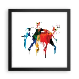 Plakat i sort ramme - Alle kan danse - 30x30 cm