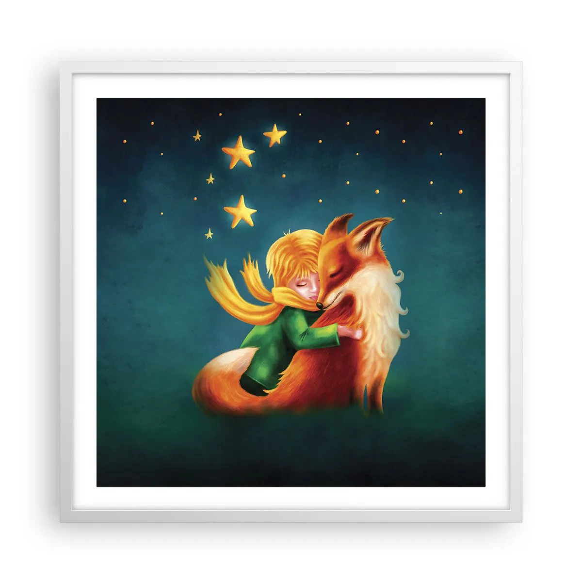 Plakat i hvid ramme - Lille Prins - 60x60 cm