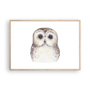 Plakat i ramme af lyst egetræ - Se mig i øjnene - 100x70 cm