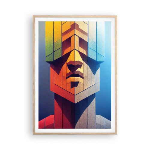 Plakat i ramme af lyst egetræ - En mand med principper - 70x100 cm