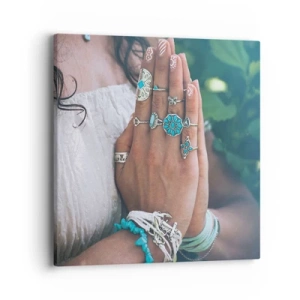 Lærredstryk - Billede på lærred - Velkommen til værens centrum - 40x40 cm