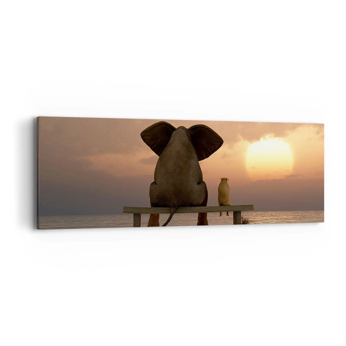 Lærredstryk - Billede på lærred - Det er godt at være stille sammen - 90x30 cm