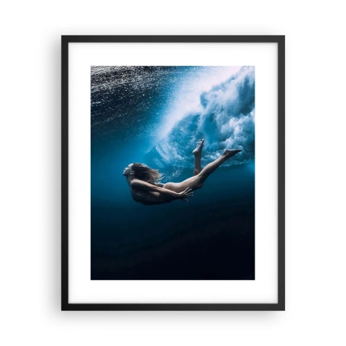 Plakat i sort ramme - Den moderne havfrue - 40x50 cm