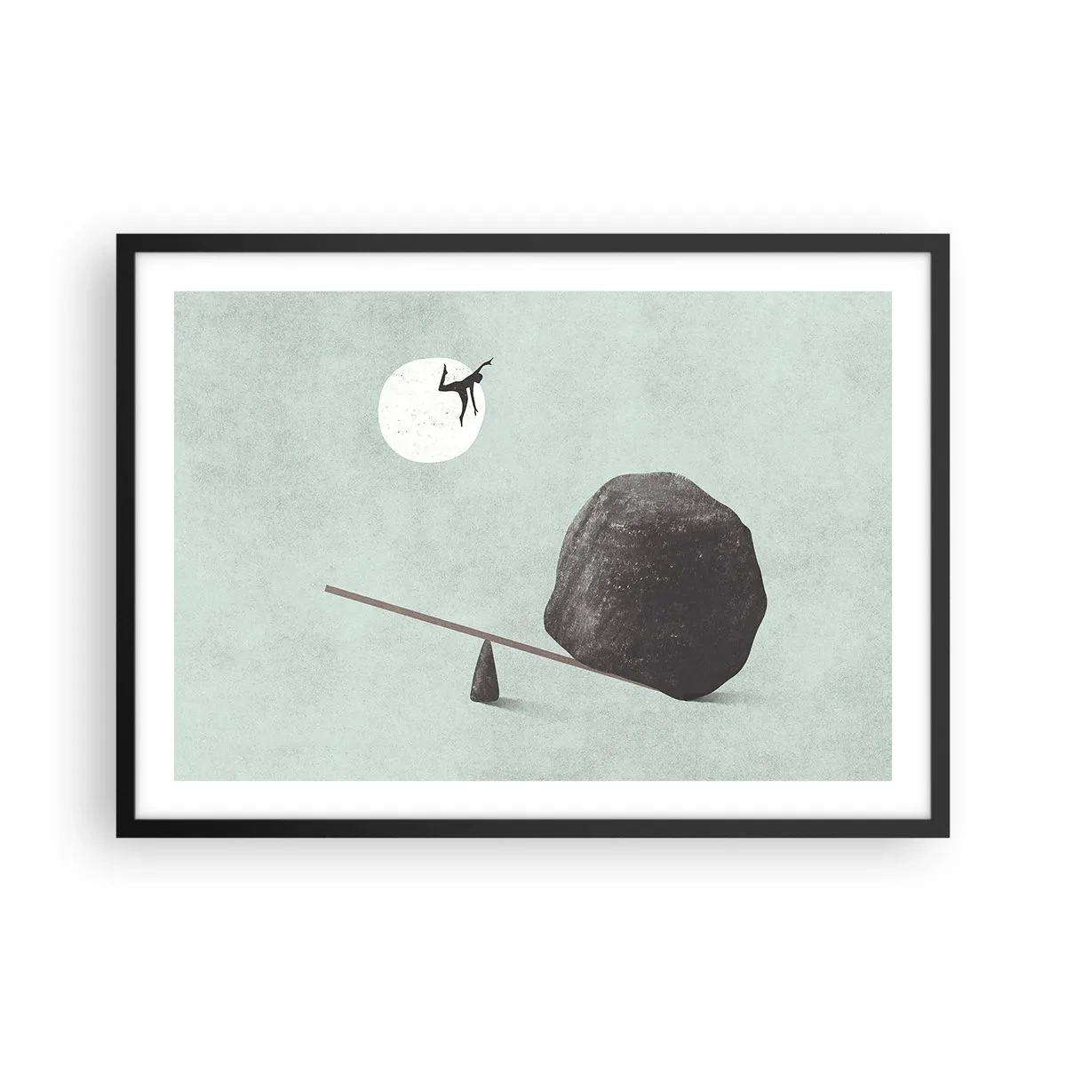 Plakat i sort ramme - En drøm går i opfyldelse - 70x50 cm