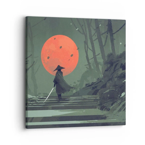 Lærredstryk - Billede på lærred - Den røde månes kriger - 30x30 cm