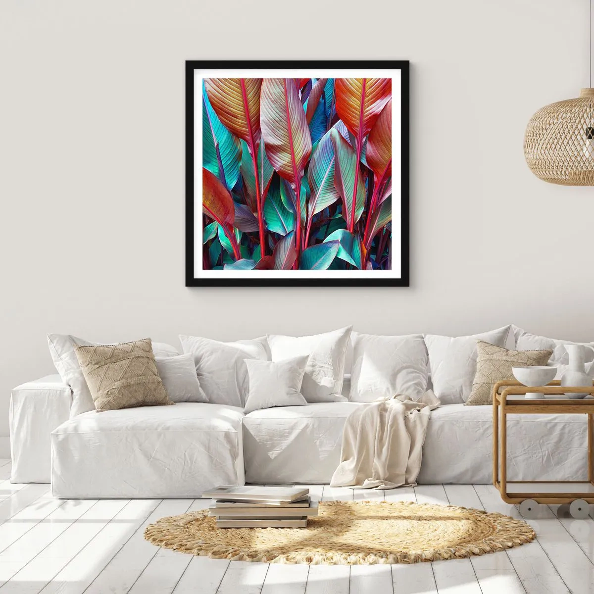 Plakat i sort ramme - Farverigt krat - 30x30 cm