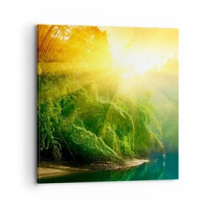 Lærredstryk - Billede på lærred - Drukner i sol og skygge - 70x70 cm