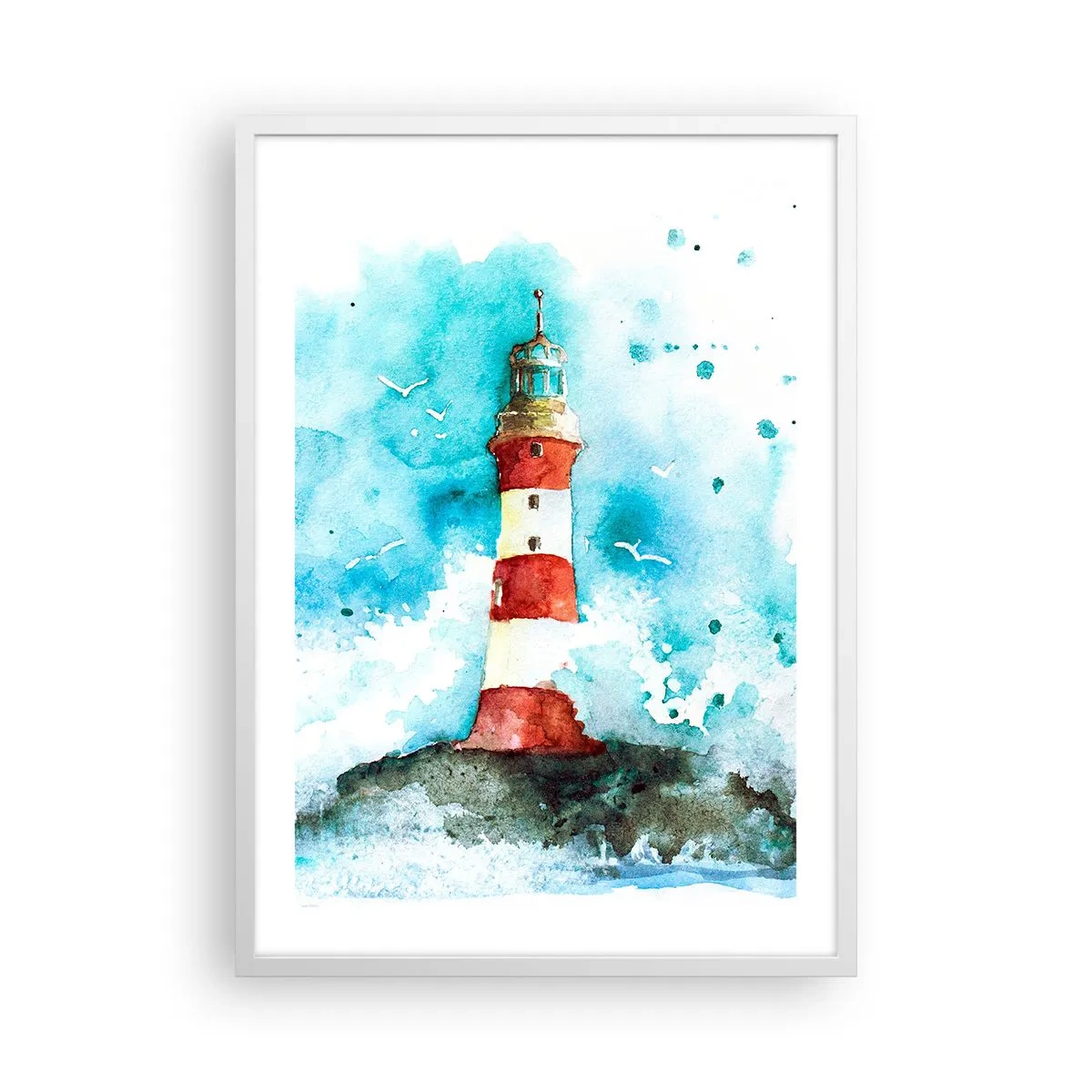 Plakat i hvid ramme - Elementernes enhed - 50x70 cm