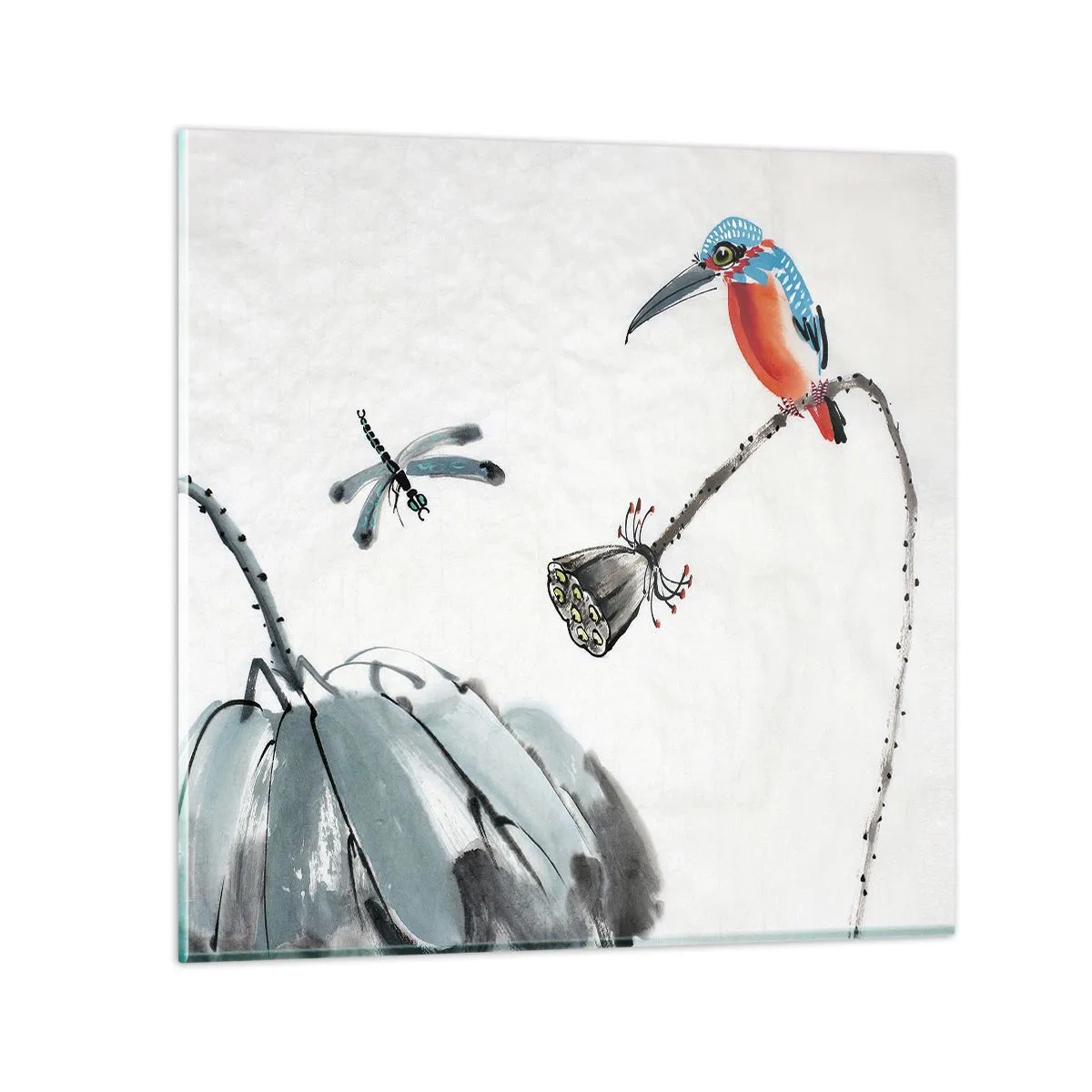 Billede på glas - Engenes liv - 60x60 cm