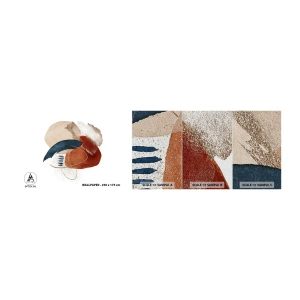 Prøve Fototapet Premium Sand - Oval sammensætning - Abstraktion, Stykke, Moderne mønster - 100x30 cm