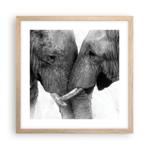 Plakat i ramme af lyst egetræ - Hjertelig tilståelse - 40x40 cm