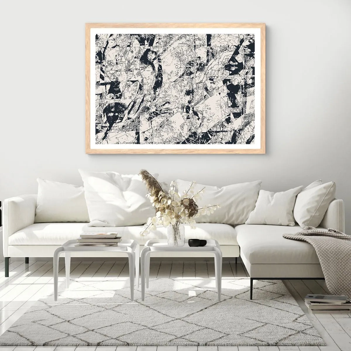Plakat i ramme af lyst egetræ - Modsætningernes gennemtrængning - 50x40 cm