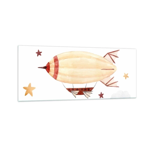 Billede på glas - Et luftskib - 100x40 cm