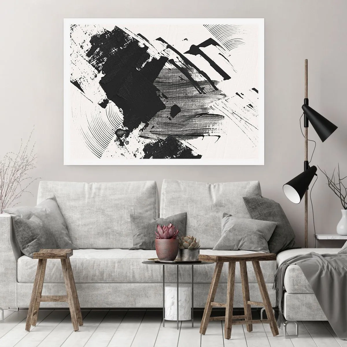 Plakat - Abstraktion - det sortes udtryk - 91x61 cm