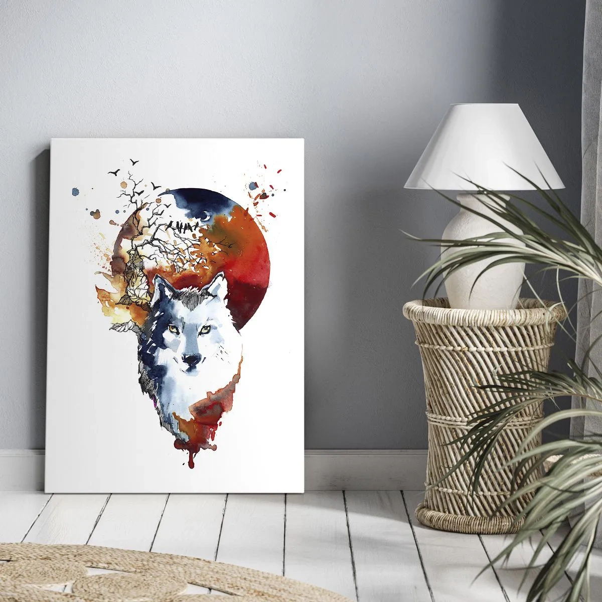 Lærredstryk - Billede på lærred - Næse til næse med natten - 45x80 cm