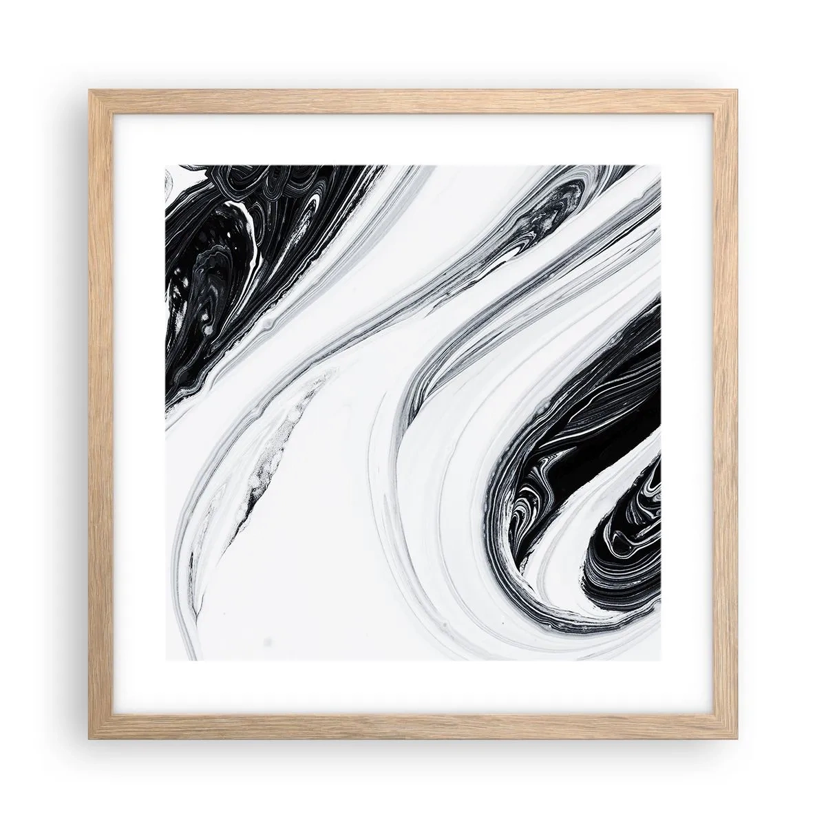 Plakat i ramme af lyst egetræ - Kombination af modsætninger - 40x40 cm