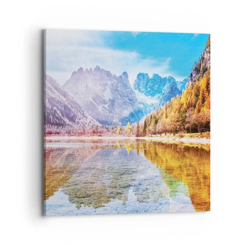 Lærredstryk - Billede på lærred - Og det er allerede efterår i bjergene - 70x70 cm