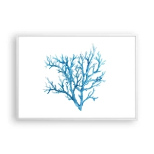 Plakat i hvid ramme - Marint filigran - 100x70 cm