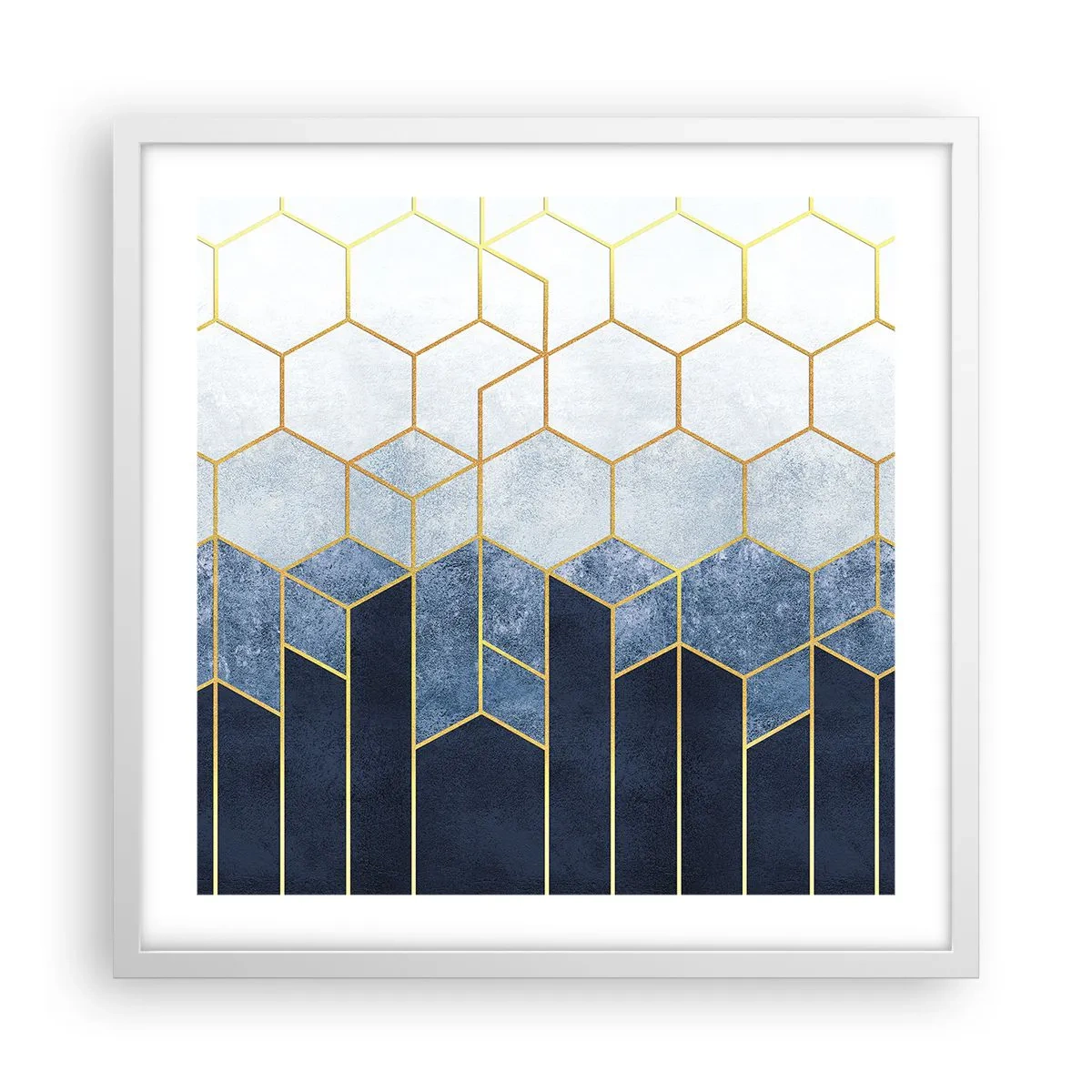 Plakat i hvid ramme - Komposition i synkoperet rytme - 50x50 cm