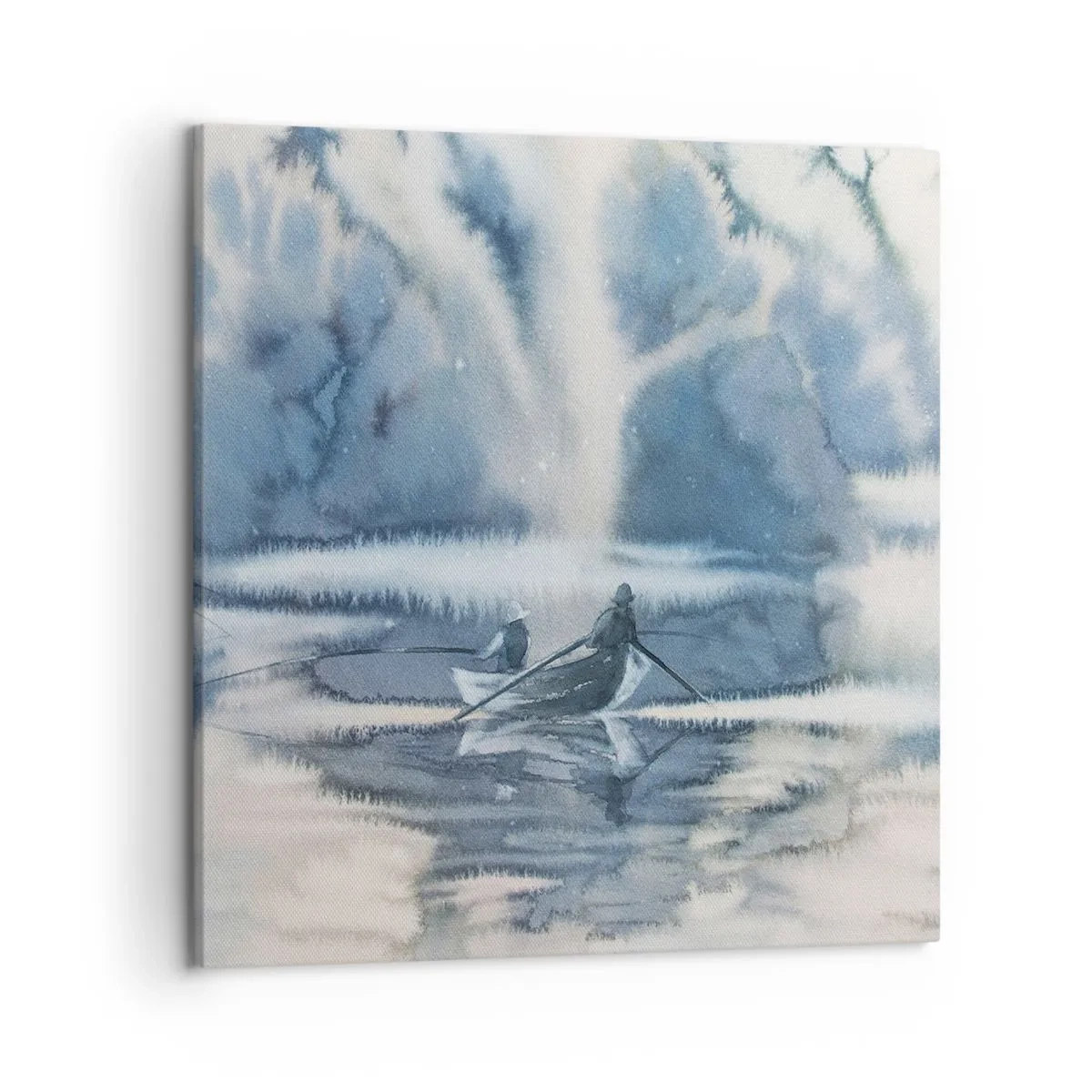 Lærredstryk - Billede på lærred - Lystfiskere i deres paradis - 50x50 cm