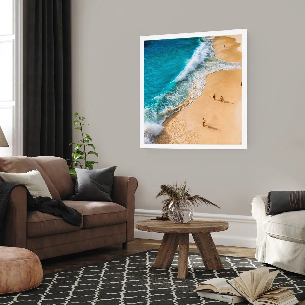 Plakat - Og så solen, stranden... - 40x40 cm