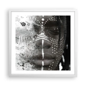 Plakat i hvid ramme - Opdag den oprindelige ånd - 50x50 cm