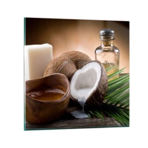 Billede på glas - Sundhed fra de tropiske øer - 70x70 cm