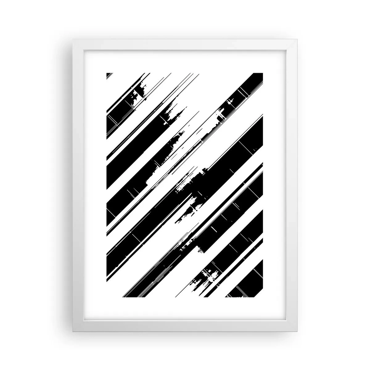 Plakat i hvid ramme - Intens og dynamisk komposition - 30x40 cm