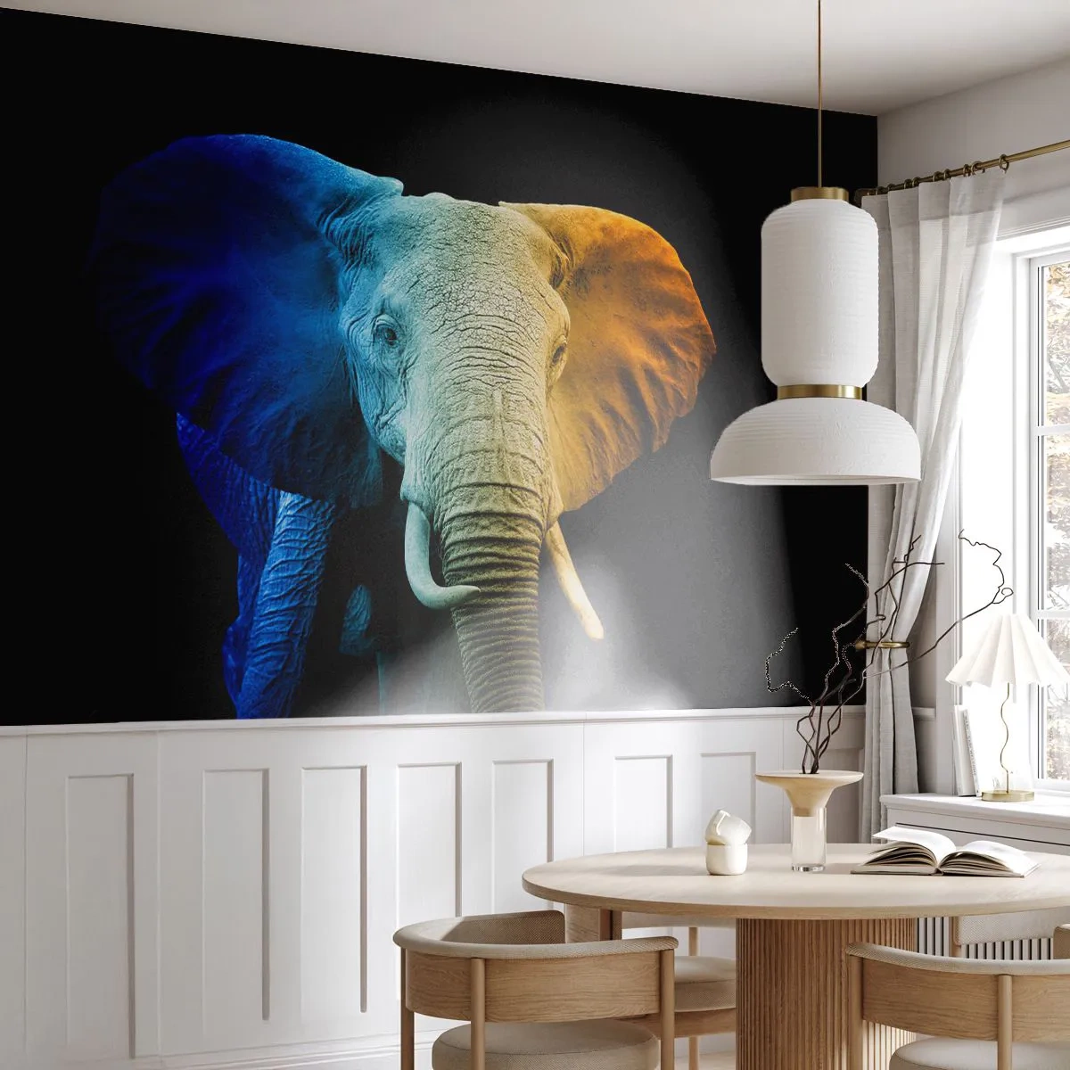 Fototapet Premium Canvas - Excentrisk, ikke underlig - Abstraktion, Elefant, Dyr - 250x175 cm