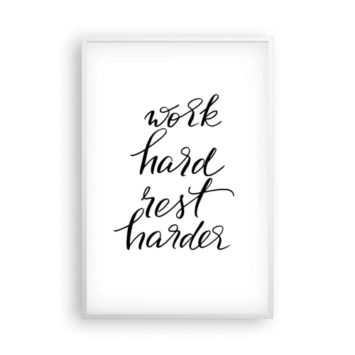 Plakat i hvid ramme - Balance i livet - 61x91 cm