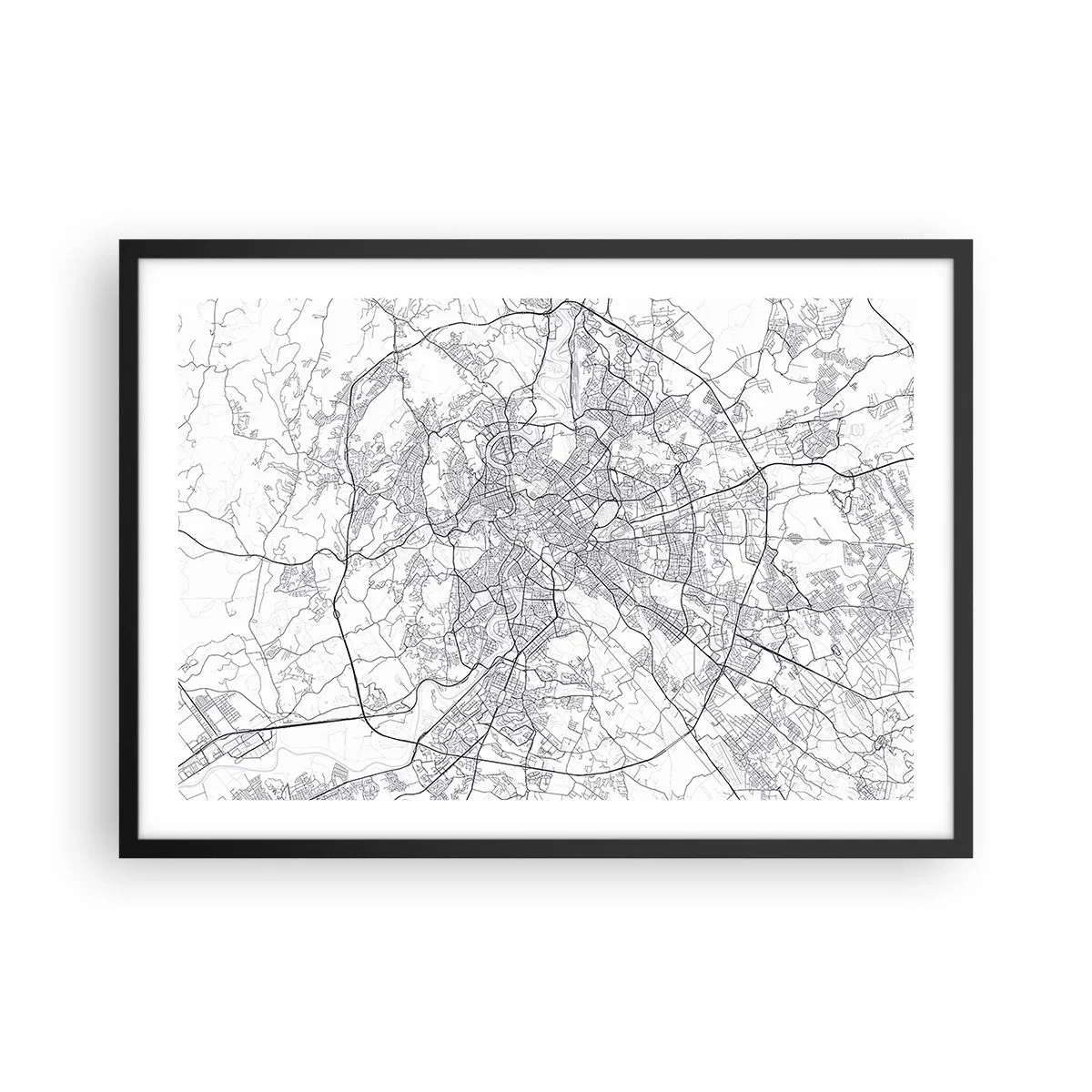 Plakat i sort ramme - Romersk cirkel - 70x50 cm